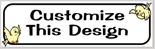 Template Bumper Sticker with Cute Birds and Text