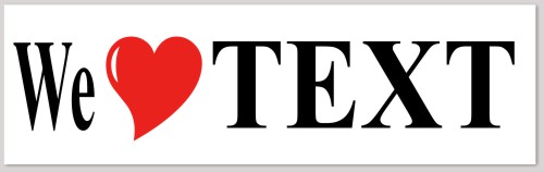 Template We Heart Big Text Bumper Sticker