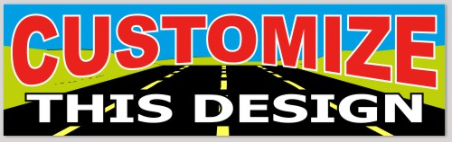 Bumper Sticker with Road Background
