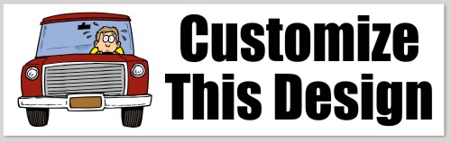 Bumper Sticker with Car Image on Left