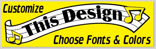 Template Bumper Sticker with Curving Music Sheet