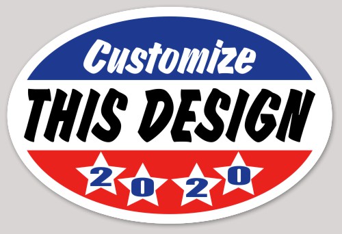 Template Oval Sticker with Voting Stars