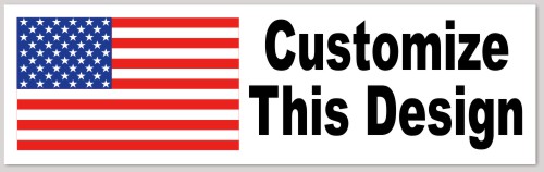 Template Bumper Sticker with Flag and Black Text