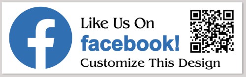 Template Bumper Sticker with Social Media and QR Code