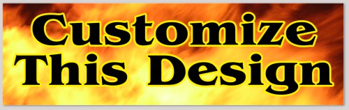 Template Bumper Sticker with Fire Background