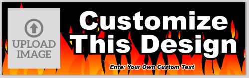Bumper Sticker with Fire and Photo Upload
