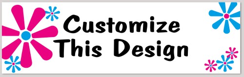 Template Bumper Sticker with Floral Designs