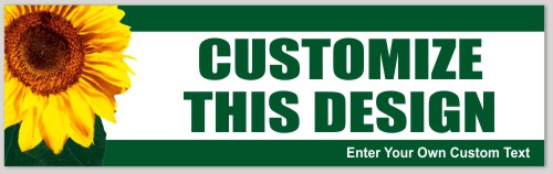 Bumper Sticker with Sunflower and Custom Text