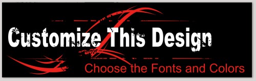 Bumper Sticker with Red Abstract Accents