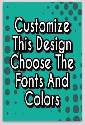 Template Vertical Rectangle Sticker with Background Circles