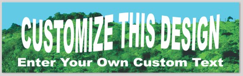 Template Bumper Sticker with Tree Line Hill