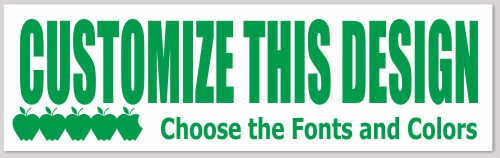 Template Bumper Sticker with Apples on Bottom