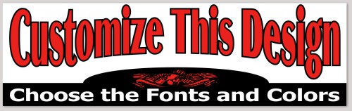 Bumper Sticker with Curved Top Text and Bottom