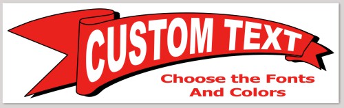 Bumper Sticker with Wavy Banner and Custom Font