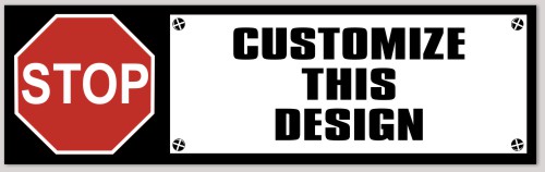 Bumper Sticker with Stop Sign and Custom Text