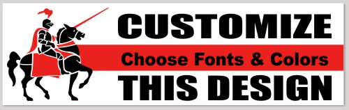 Template Bumper Sticker with Medieval Jouster
