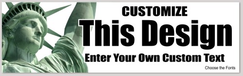 Template Bumper Sticker with Statue of Liberty
