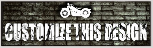 Template Bumper Sticker with Motorcycle Bricks