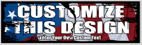 Template Bumper Sticker with Grunge American Flag