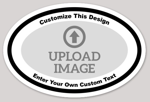 Template Oval Sticker with Photo Upload and Border