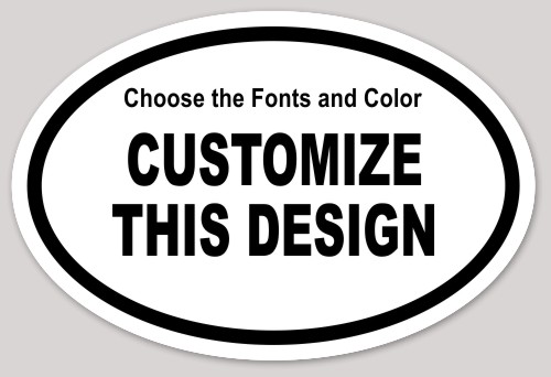 Template Oval Sticker with Small and Large Text