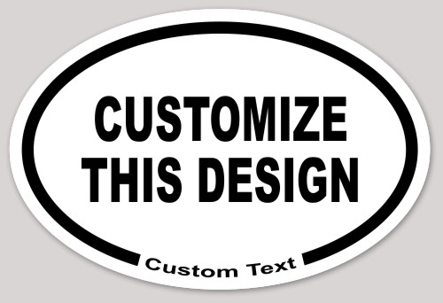 Oval Sticker with Bottom Border Text