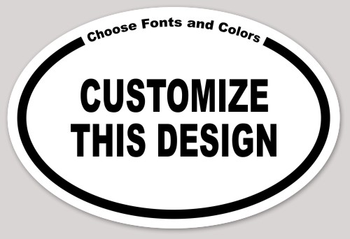 Oval Sticker with Top Border Text