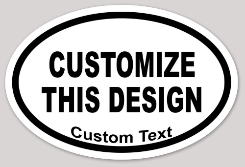 Template Oval Sticker with Small Curved Line