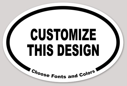Template Oval Sticker with Large  Border Text
