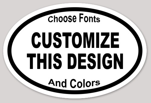 Template Oval Sticker with Multiple Text Lines