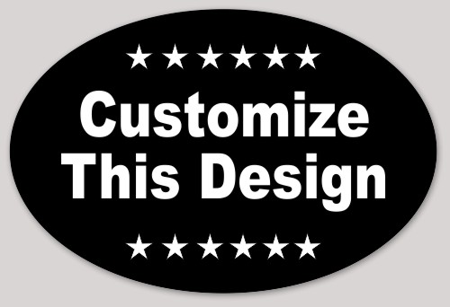 Black Oval Sticker with Starry Border