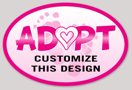 Template Adopt Oval Sticker