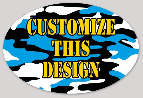 Template Oval with Blue and Black Camo
