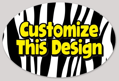 Oval Sticker with Zebra Print