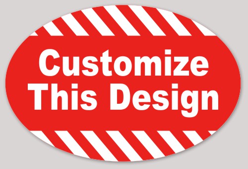Template Oval Sticker with Safety Caution Design