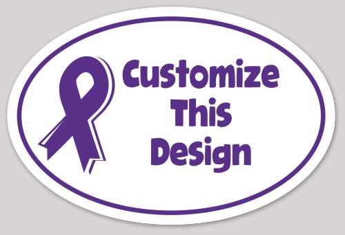 Oval Sticker with Charity Ribbon