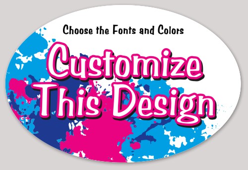 Template Oval Sticker with Color Splat