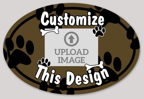Template Oval Sticker with Animal Photo Upload