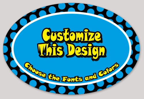 Template Oval Sticker with Polka Dot Background
