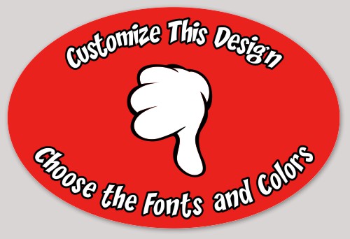 Template Oval Sticker with Thumbs Down