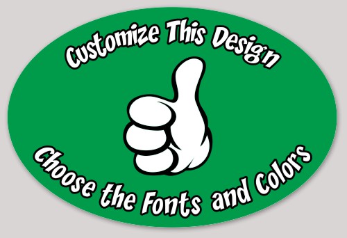 Template Oval Sticker with Thumbs Up