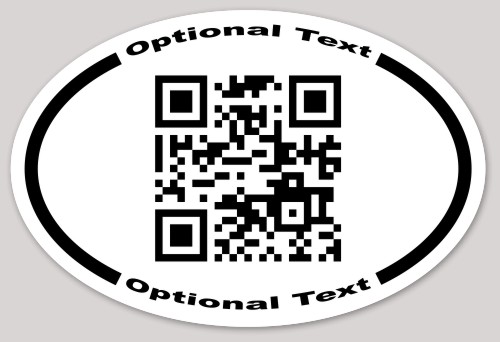 Template Oval Sticker with QR Code