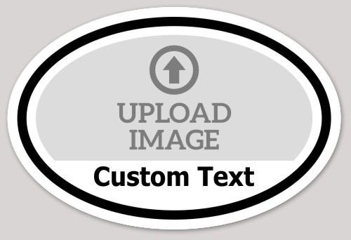 Oval Sticker with Photo Upload and Text