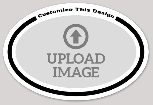 Template Oval Sticker with Image Upload and Upper Text