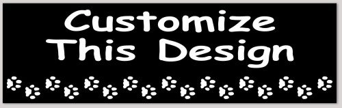 Template Bumper Sticker with Paw Print Border