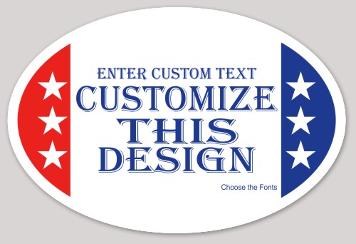 Template Oval Sticker with Flag Colors and Custom Font