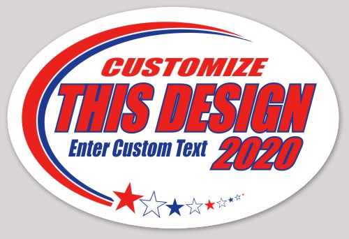 Template Oval Sticker for your Favorite Candidate