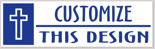 Bumper Sticker with Religious Cross on Left