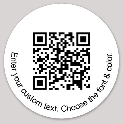 Template Circle Sticker with QR Code