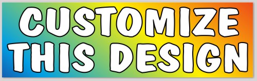 Template Bumper Sticker with Rainbow Background